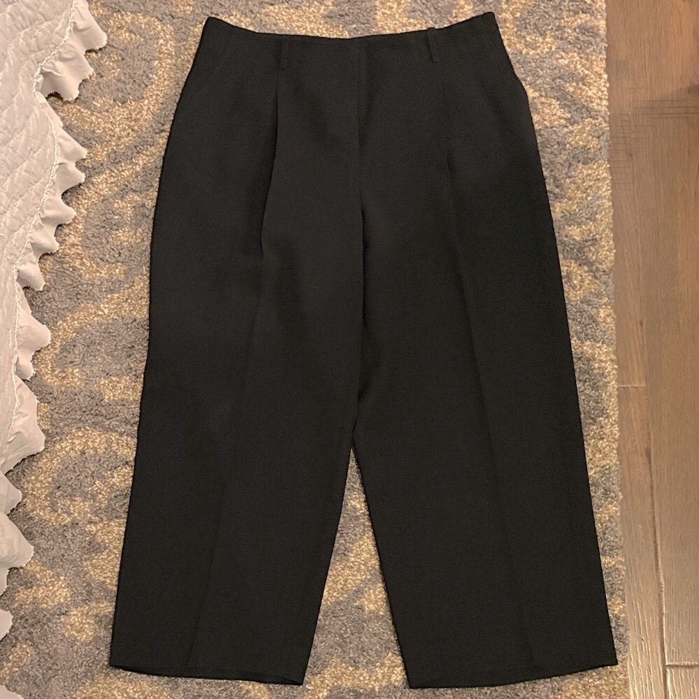 Lafayette 148 New York Black Cropped wide-leg Trousers